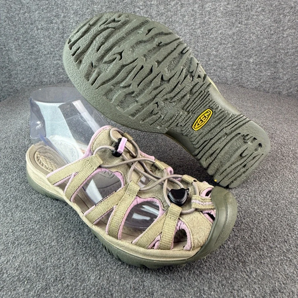 Keen Bali Strap Sandals Womens 8 Khaki/Lavender Waterproof Slide Shoes